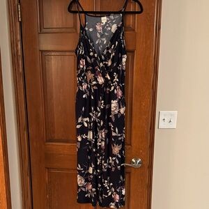 Kaileigh Floral Jumpsuit - Black and Pink